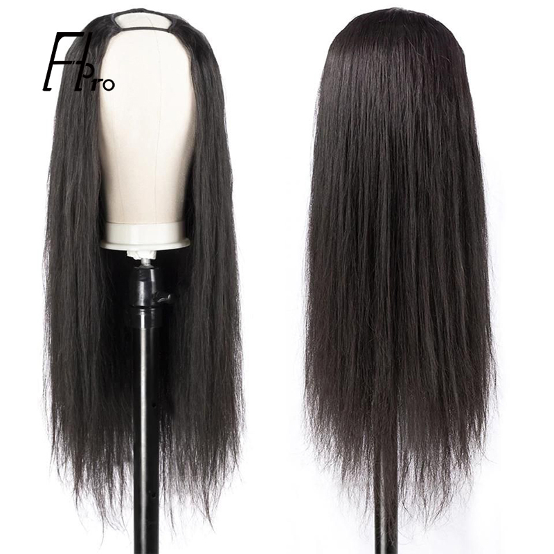 U Part Wig Virgin Hair Wigs Straight 150% Density Glueless Wig